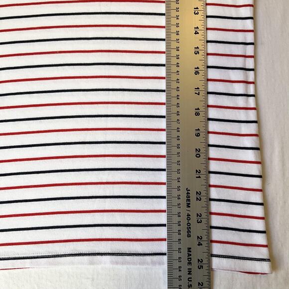 A New Day Women Shirt X-SMALL White Striped Crew Neck Pullover Short Sleeve - Picture 7 of 8